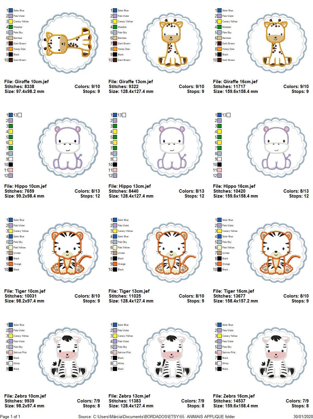 Animal embroidery designs - Giraffe embroidery design machine embroidery pattern - Zebra embroidery file - Tiger embroidery applique design