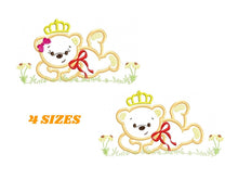 Charger l&#39;image dans la galerie, Bear embroidery designs - Teddy embroidery design machine embroidery pattern - King bear applique design - baby embroidery file download
