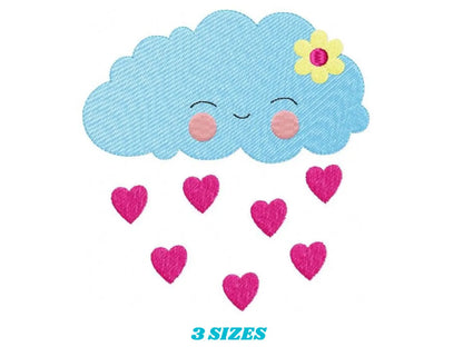 Cloud embroidery design rain embroidery designs machine embroidery pattern baby embroidery file kid embroidery cloud fill stitch design Marcia Embroidery