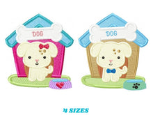 Cargar imagen en el visor de la galería, Dog embroidery designs - Doghouse embroidery design machine embroidery pattern - boy kid embroidery file dog design - Dog house baby girl
