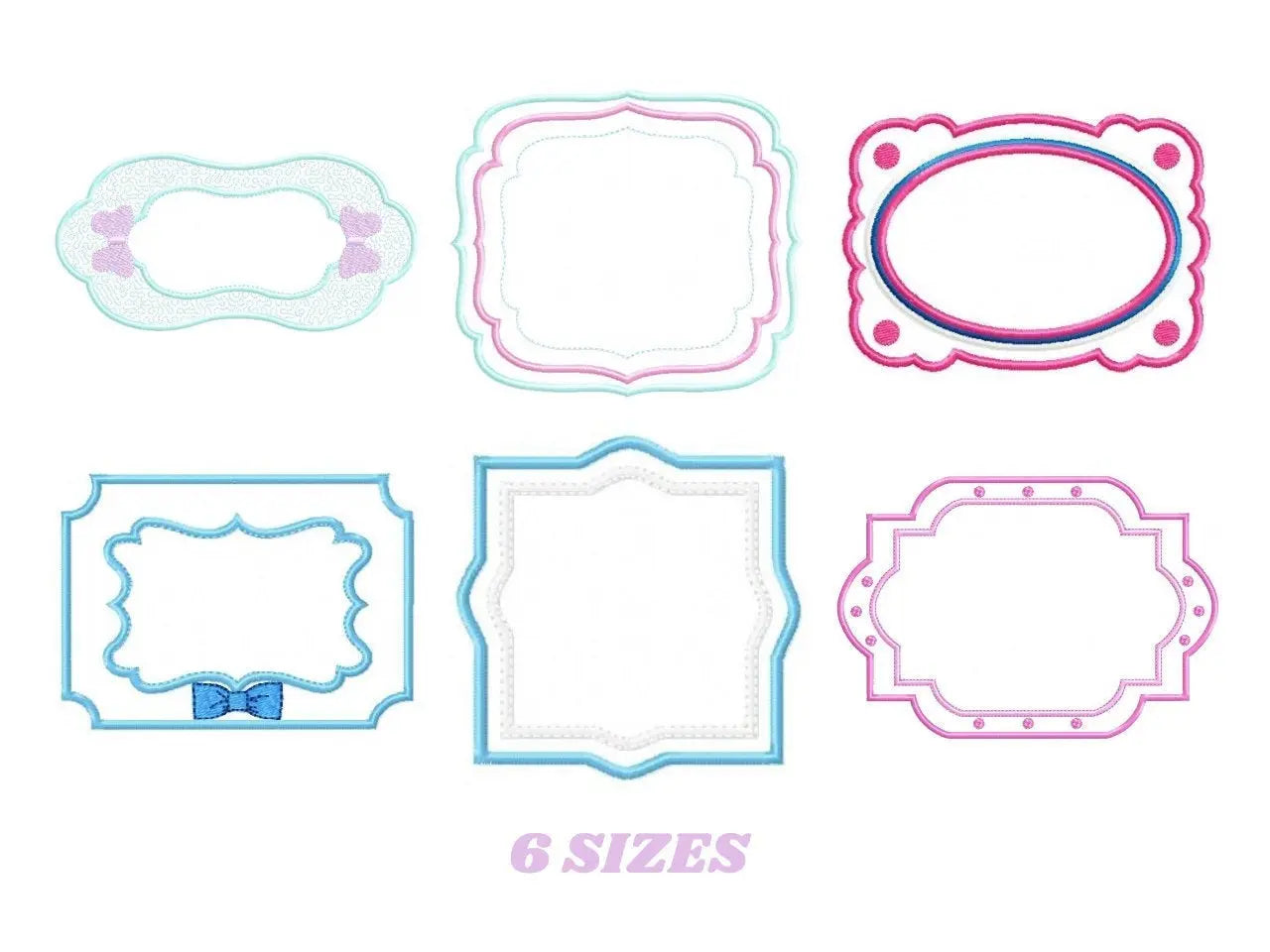 Frame embroidery designs set - Frame Applique Design - Shape Embroidery machine embroidery design - digital file instant download monogram Marcia Embroidery