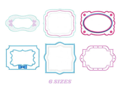 Frame embroidery designs set - Frame Applique Design - Shape Embroidery machine embroidery design - digital file instant download monogram Marcia Embroidery