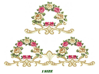 Heart with roses embroidery designs - Flower embroidery design machine embroidery pattern - baby girl embroidery file - heart embroidery