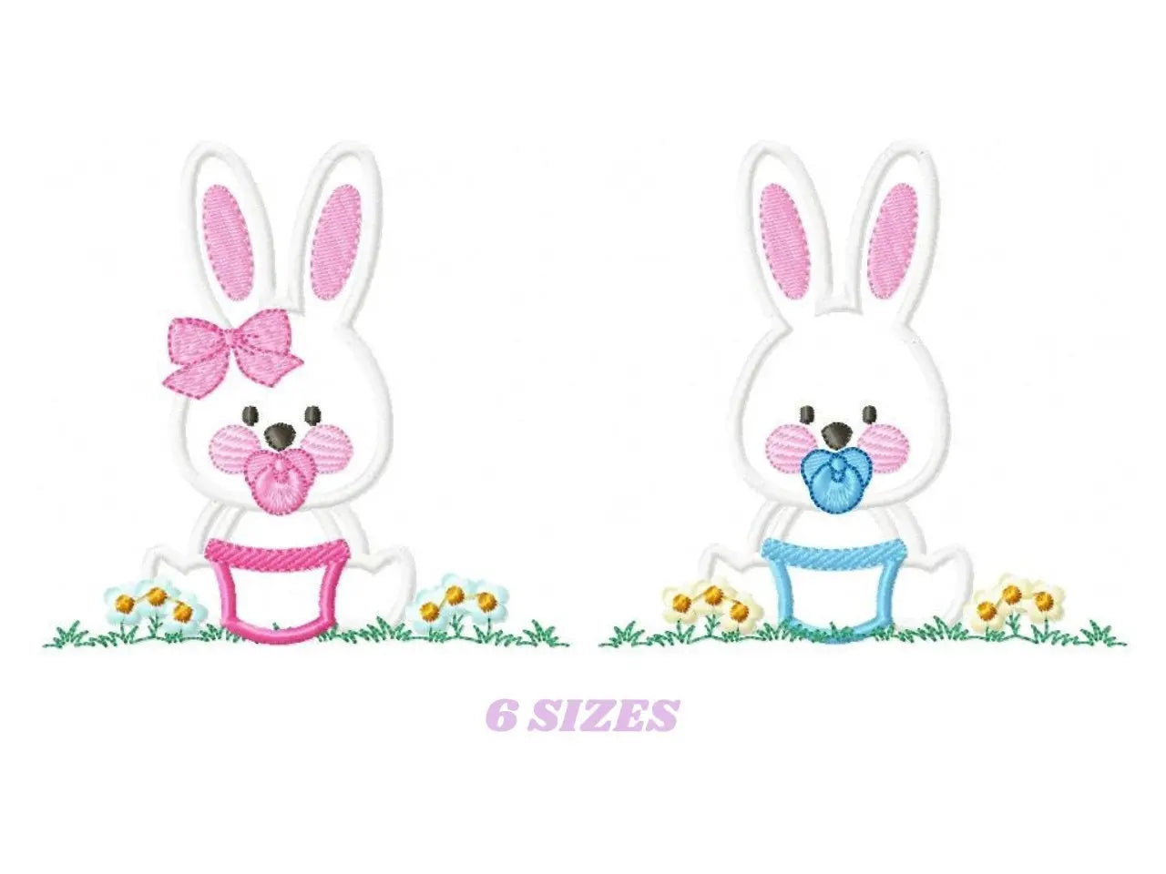 Bunny embroidery design - Rabbit embroidery designs machine embroidery pattern - baby embroidery file nurserry embroidery rabbit with grass Marcia Embroidery