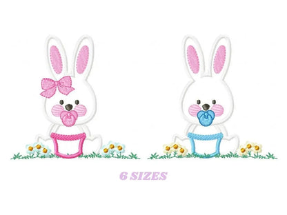 Bunny embroidery design - Rabbit embroidery designs machine embroidery pattern - baby embroidery file nurserry embroidery rabbit with grass Marcia Embroidery