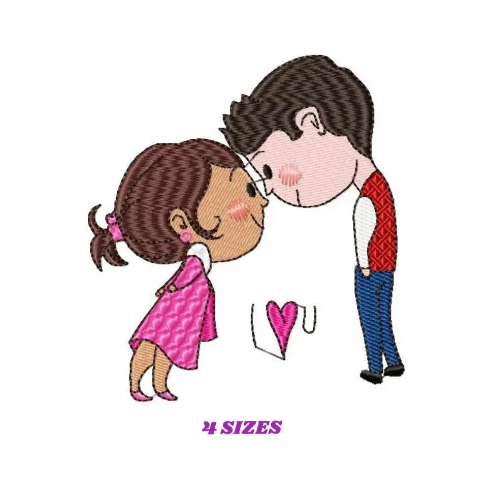 Love embroidery designs - Valentines embroidery design machine embroidery pattern - couple embroidery - romantic design girlfriend boyfriend Marcia Embroidery