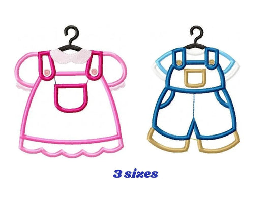 Dress embroidery designs - Children's Clothes with hanger embroidery machine embroidery pattern - Baby Dress applique - instant download pes Marcia Embroidery