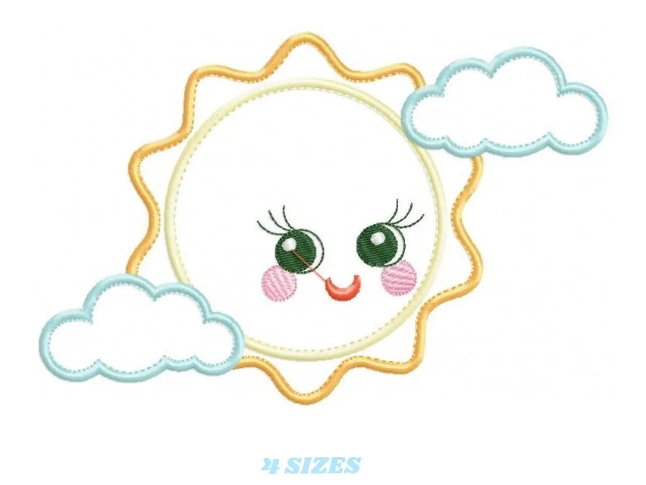 Sun embroidery design - Cloud embroidery designs machine embroidery pattern - baby embroidery file - kid embroidery newborn boy girl sky Marcia Embroidery