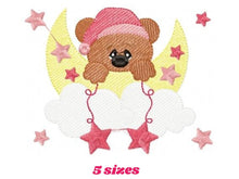 Carica l&#39;immagine nel visualizzatore di Gallery, Bear embroidery designs - Cloud embroidery design machine embroidery pattern - bear filled stitch design - Teddy embroidery Moon embroidery
