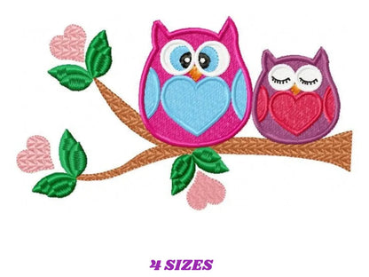 Owl embroidery design - Owl with tree embroidery design machine embroidery pattern - baby embroidery file - bird embroidery owl with branch Marcia Embroidery