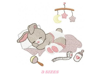 Sleeping bunny embroidery design - baby embroidery designs machine embroidery pattern - newborn embroidery file nursery embroidery Maternity Marcia Embroidery