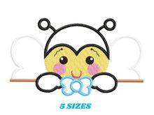 Load image into Gallery viewer, Bee embroidery design - Bees embroidery designs machine embroidery pattern - baby boy embroidery file - honey bee applique design newborn
