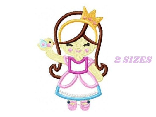 Queen embroidery designs - Disney embroidery design machine embroidery pattern - Princess applique design - baby girl embroidery file