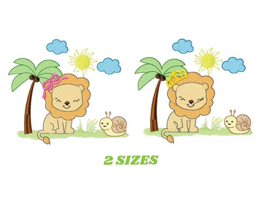 Lion embroidery designs - Safari embroidery design machine embroidery pattern - Animal embroidery file - lion pattern boy and girl design Marcia Embroidery