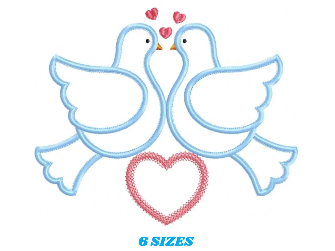 Love pigeons embroidery designs - Bird embroidery design machine embroidery pattern - Bird applique design - love birds embroidery download Marcia Embroidery