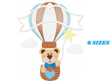 Carica l&#39;immagine nel visualizzatore di Gallery, Bear embroidery designs - Hot air balloon embroidery design machine embroidery pattern - Nursery embroidery - bear filled stitch newborn
