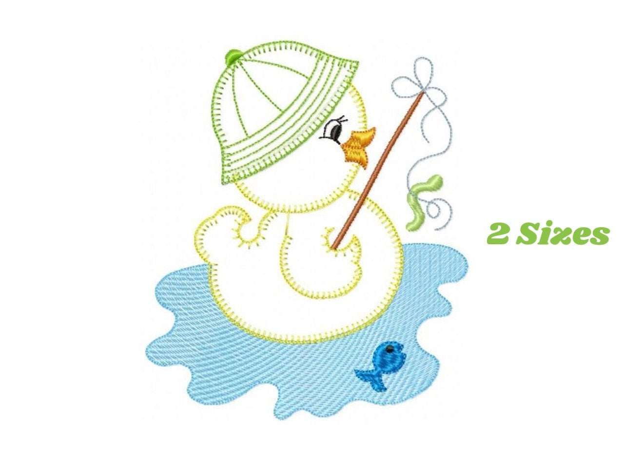 Fishing Duck embroidery design - Lake Water Animal embroidery designs machine embroidery pattern - Ducks applique design - instant download