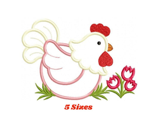 Chicken embroidery designs - Rooster embroidery design machine embroidery pattern - instant download - Kitchen towel embroidery file digital