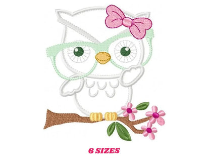 Owl embroidery designs - Owl with glasses embroidery design machine embroidery pattern - Grandma embroidery file - owl applique design Marcia Embroidery