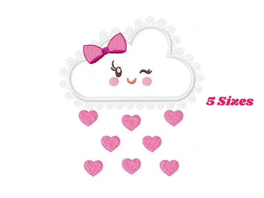 Cloud embroidery design - Rain embroidery designs machine embroidery pattern - Baby embroidery file - Kid embroidery cloud applique design Marcia Embroidery