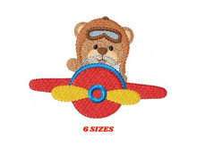 Charger l&#39;image dans la galerie, Bear embroidery designs - Plane embroidery design machine embroidery pattern - Teddy bear embroidery - Pilot bear design boy embroidery file
