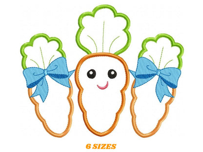 Carrots embroidery design - Vegetable embroidery designs machine embroidery pattern - Easter embroidery file - Carrot applique design