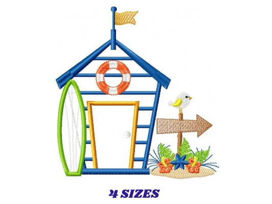 Beach House embroidery designs - Surfer board machine embroidery pattern - Surf embroidery file - Beach house applique - Instant download Marcia Embroidery