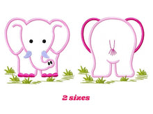 Cargar imagen en el visor de la galería, Elephant embroidery designs - Safari embroidery design machine embroidery pattern - Animal embroidery file - elephant applique front back
