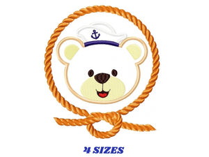 Bear embroidery designs - Baby boy embroidery design machine embroidery pattern - Sailor bear design sailor applique design - Teddy bear boy