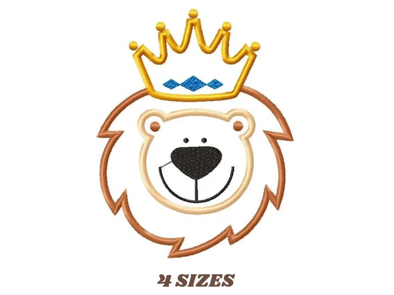 Lion embroidery designs - Lion King machine embroidery pattern - Baby boy Lion with crown applique - Instant digital download pes jef dst Marcia Embroidery