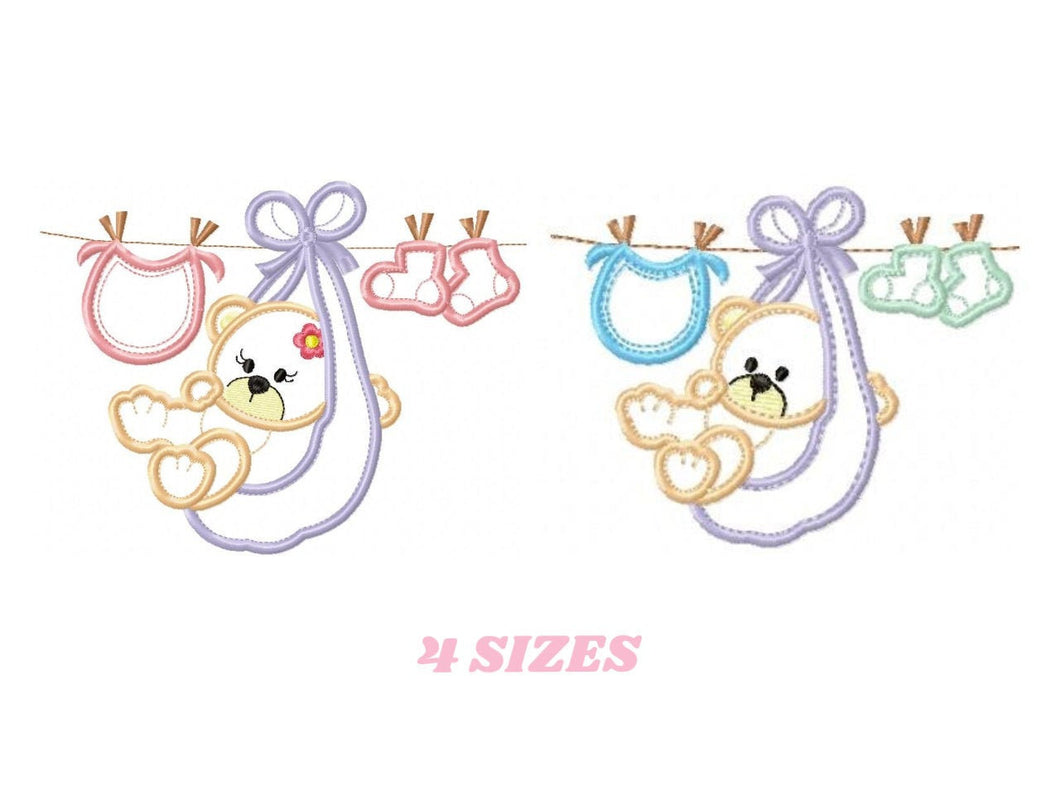 Baby Bear embroidery designs - Teddy embroidery design machine embroidery pattern - newborn embroidery file - Bear applique design download