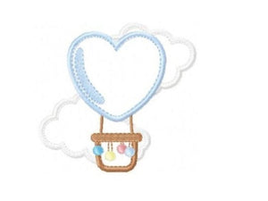 Balloon embroidery designs - Hot air balloon embroidery design machine embroidery pattern - Sky embroidery file - Heart embroidery applique