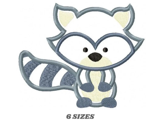 Raccoon applique embroidery designs - Woodland Animal embroidery design machine embroidery pattern - Baby boy embroidery - instant download Marcia Embroidery