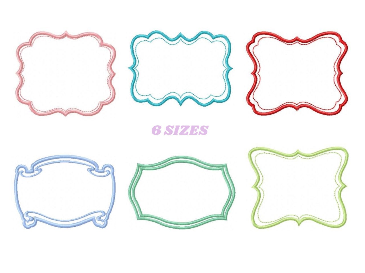 Frame embroidery designs set - Frame Applique Design machine embroidery pattern - Monogram embroidery file - shape tag  instant download