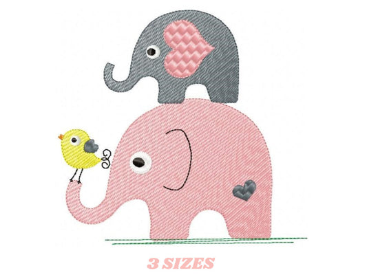 Elephant embroidery designs - Safari Animals embroidery design machine embroidery pattern - Newborn embroidery file - instant download pes