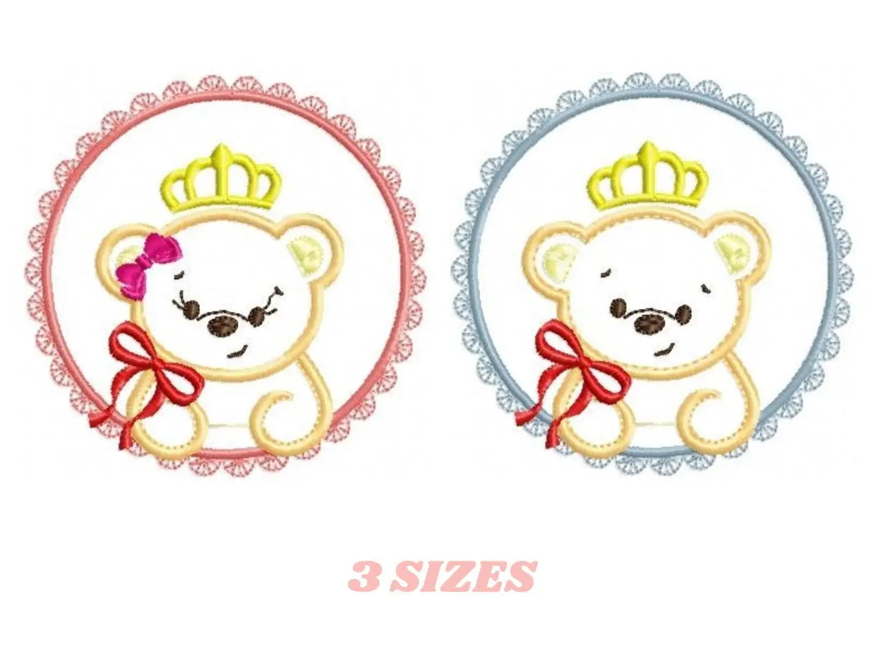 Bear embroidery designs - Teddy embroidery design machine embroidery pattern - baby girl embroidery file - King Bear applique design Frame Marcia Embroidery