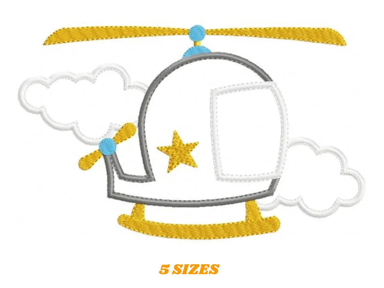 Helicopter embroidery designs - Chopper embroidery design machine embroidery pattern - Sky embroidery Helicopter design baby boy embroidery Marcia Embroidery