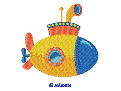 Submarine embroidery design - Baby boy embroidery designs machine embroidery pattern - nautical embroidery file - newborn layette nursery Marcia Embroidery