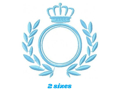 Crown embroidery designs - Laurel Wreath with Crown embroidery design machine embroidery pattern - newborn baby embroidery file crown design Marcia Embroidery