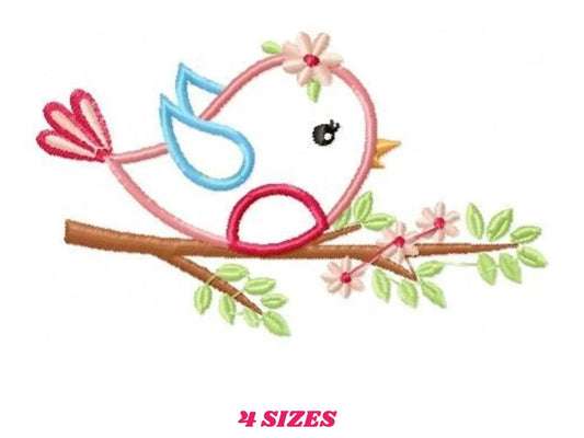 Bird embroidery designs - Bird with branch embroidery design machine embroidery pattern - instant download - bird applique design girl dove Marcia Embroidery