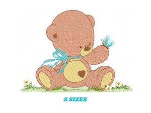 Bear embroidery designs - Baby boy embroidery design machine embroidery pattern - cute teddy bear embroidery file - instant download pes jef