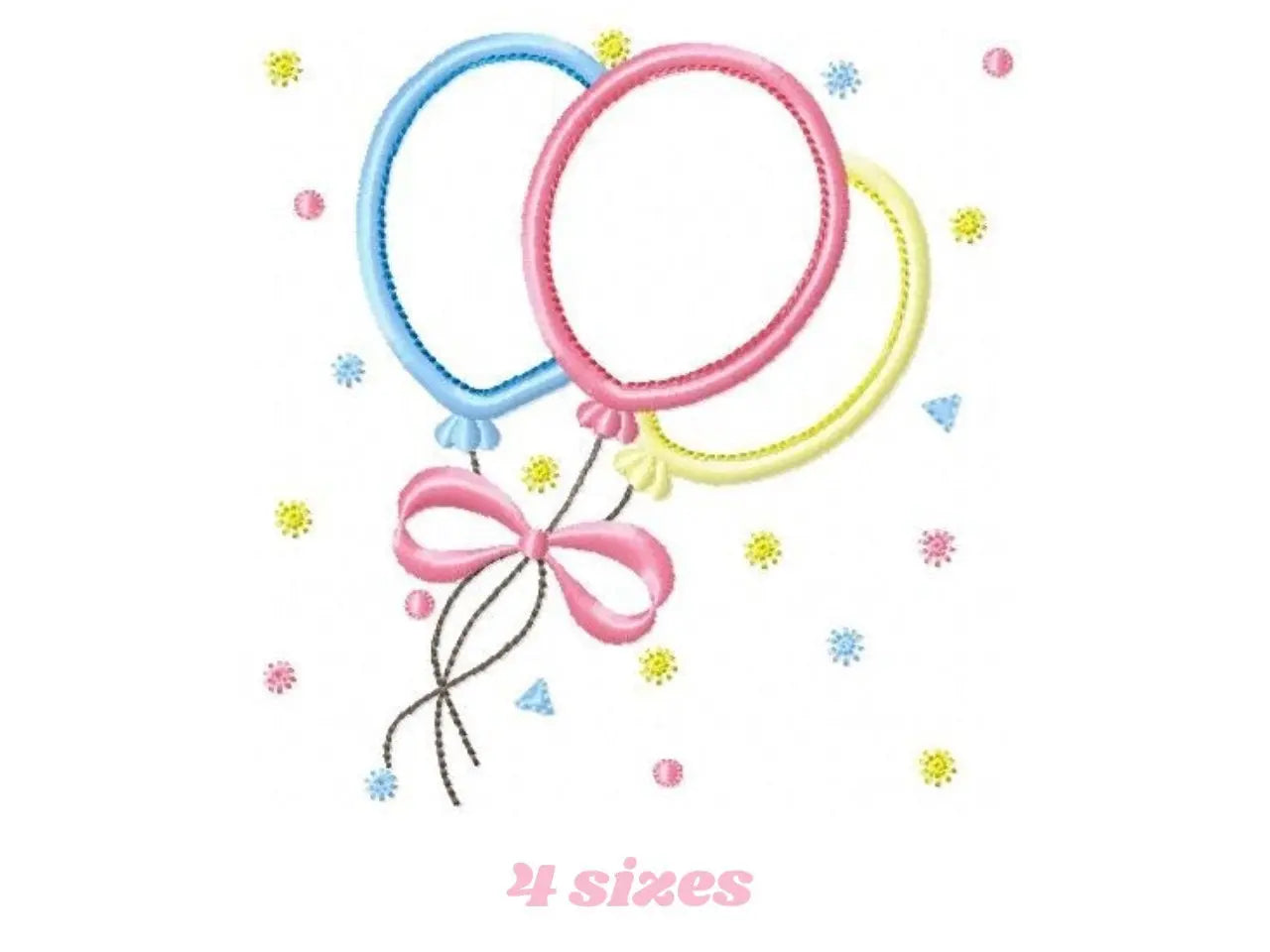 Balloon embroidery design - Balloons embroidery designs machine embroidery pattern - Baby embroidery file - balloon applique design birthday Marcia Embroidery