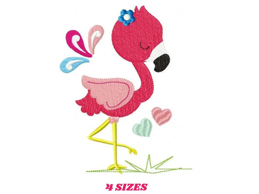 Flamingo embroidery designs - Bird embroidery design machine embroidery pattern - instant download - baby girl embroidery file pink flamingo Marcia Embroidery