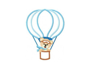 Bear embroidery designs - Hot air balloon embroidery design machine embroidery pattern - Teddy bear embroidery file - bear applique design