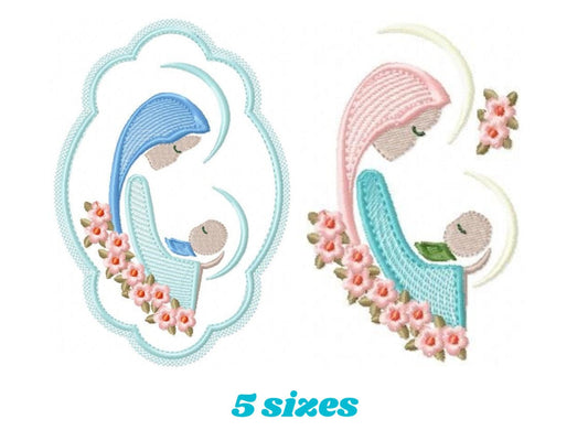 Holy Mary embroidery designs - Holy embroidery design machine embroidery pattern - Catholic embroidery file - Hail Mary religious embroidery