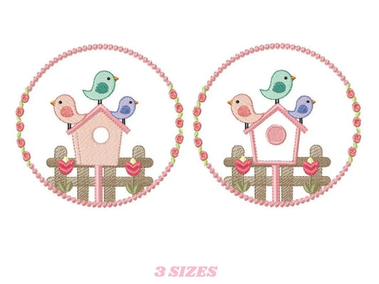 Bird embroidery designs - Birdhouse embroidery design machine embroidery pattern - instant download - birdhouse design garden embroidery Marcia Embroidery