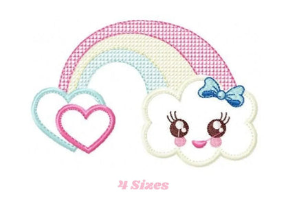 Cloud embroidery design - rainbow embroidery designs machine embroidery pattern - baby girl embroidery file - cloud rainbow applique design Marcia Embroidery