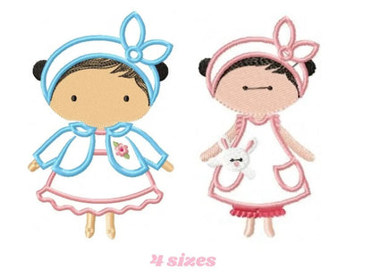 Girl embroidery designs - Mother embroidery design machine embroidery pattern - girl with dress embroidery file - mum and daughter design Marcia Embroidery