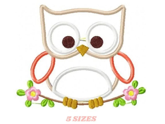 Owl embroidery design - Owl on branch embroidery design machine embroidery pattern - bird embroidery file - owl applique design download Marcia Embroidery