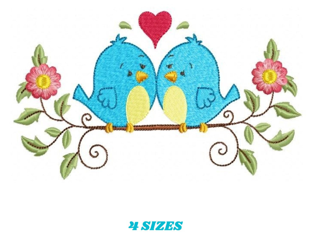 Bird embroidery designs - Birds embroidery design machine embroidery pattern - instant download filled design - baby girl embroidery birdies